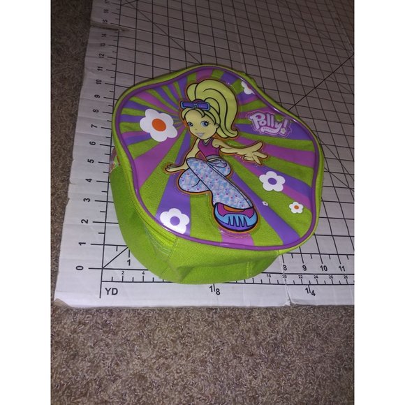 VTG Polly Pocket Zip Lunch Bag Green Purple Swirl Floral Travel Case 2003 - Picture 8 of 8